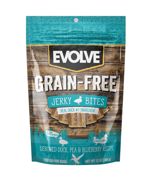 EVOLVE DOG SNACK GRAIN FREE JERKY DUCK - PATO - 340 GR