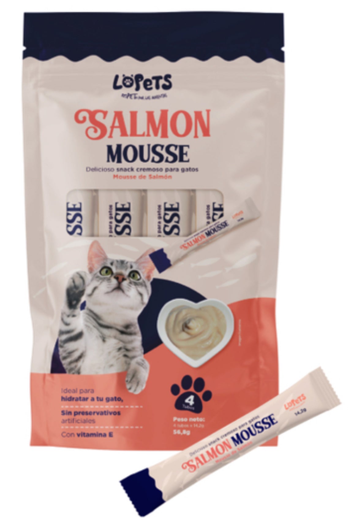 SNACK CREMOSO SALMÓN MOUSE X 4 UND
