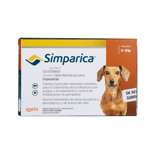 SIMPARICA 20 MG CAJA 1 TABLETA (5 A 10 KG)