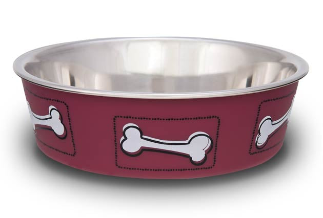 LOVING PETS COMEDERO COASTAL HUESOS ROJO SMALL