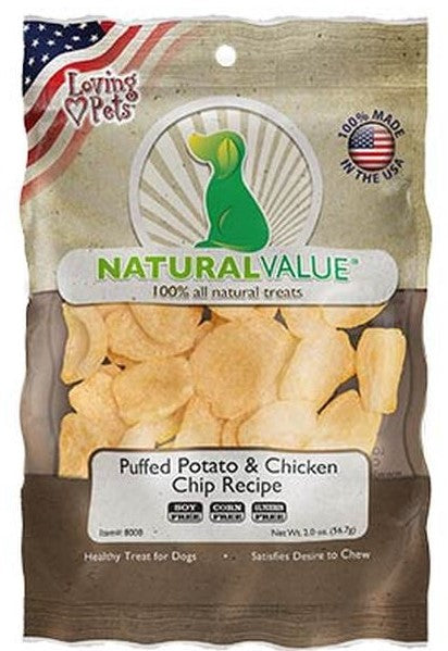 NATURAL VALUE PUFFED POTATO & CHICKEN CHIP RECIPE X 56.7 GR