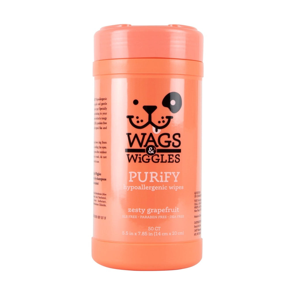 WAGS & WIGGLES PANITOS PURIFY POMELO HIPOALERGENICOS X 50 UND EN TARRO