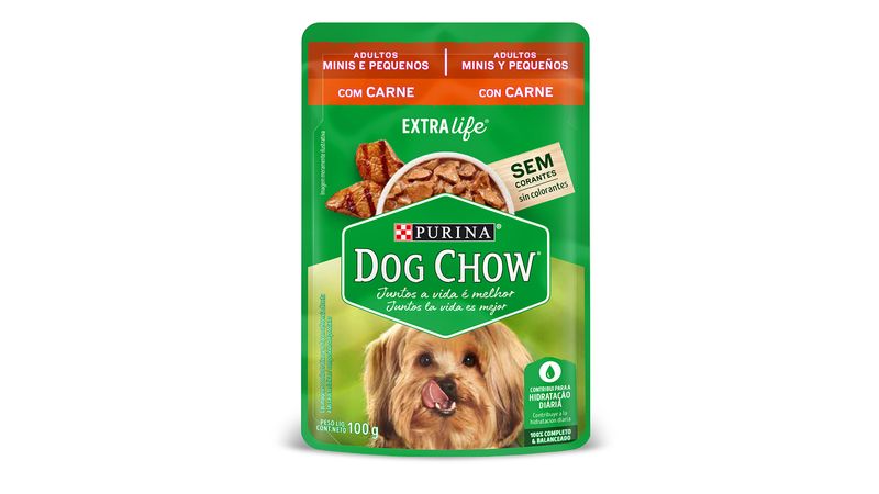 DOG CHOW ADULTO MINI PEQUEÑO CARNE 100 GR