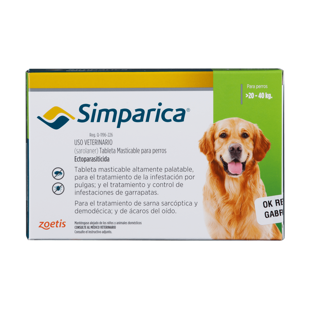 SIMPARICA 80 MG CAJA 1 TABLETA (20 A 40 KG)