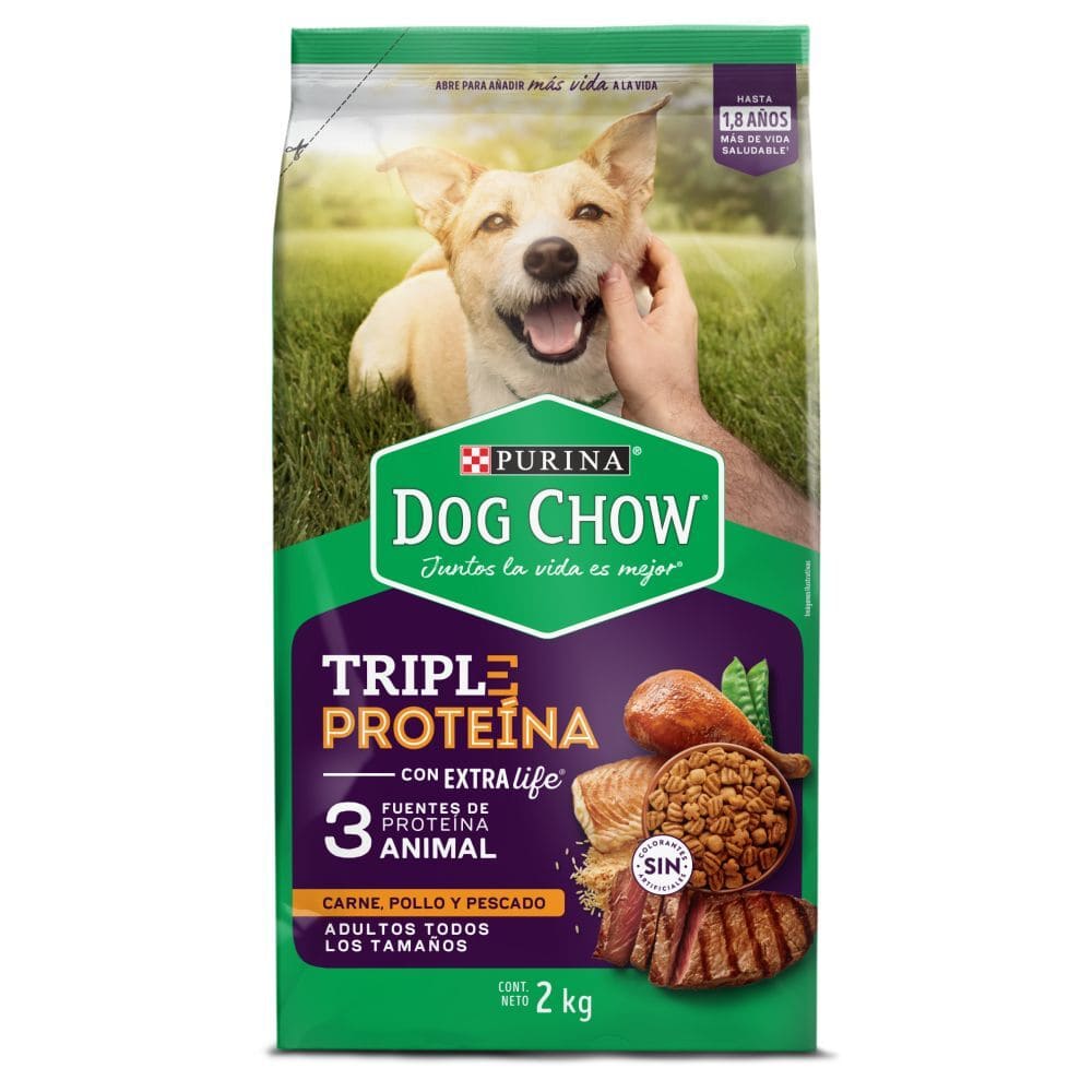 DOG CHOW TRIPLE PROTEINA ADULTOS 2 KG