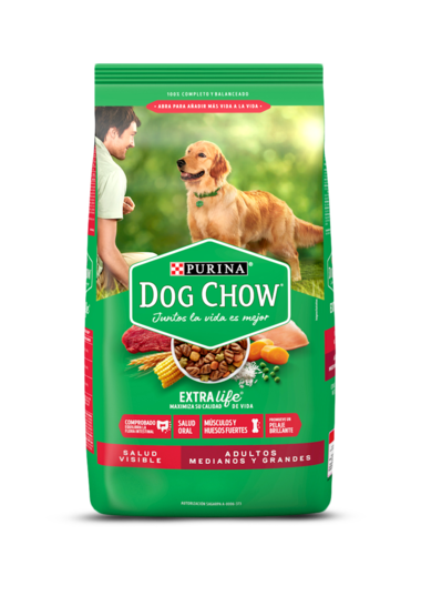 DOG CHOW SALUD VISIBLE ADULTOS MEDIANOS Y GRANDES 350 G