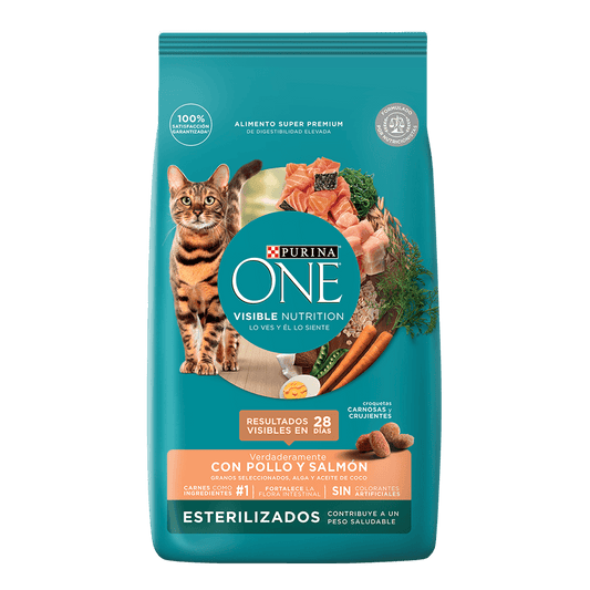 ONE GATO ESTERILIZADO POLLO Y SALMÓN 2 KG