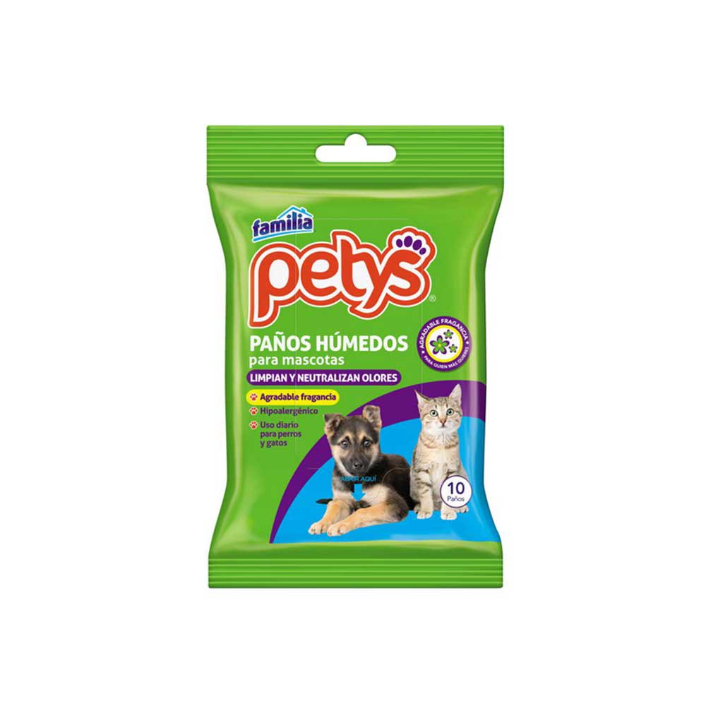 PETYS PAÑOS HUMEDOS FRAG. PETYS PORTABLE*10 UNID.