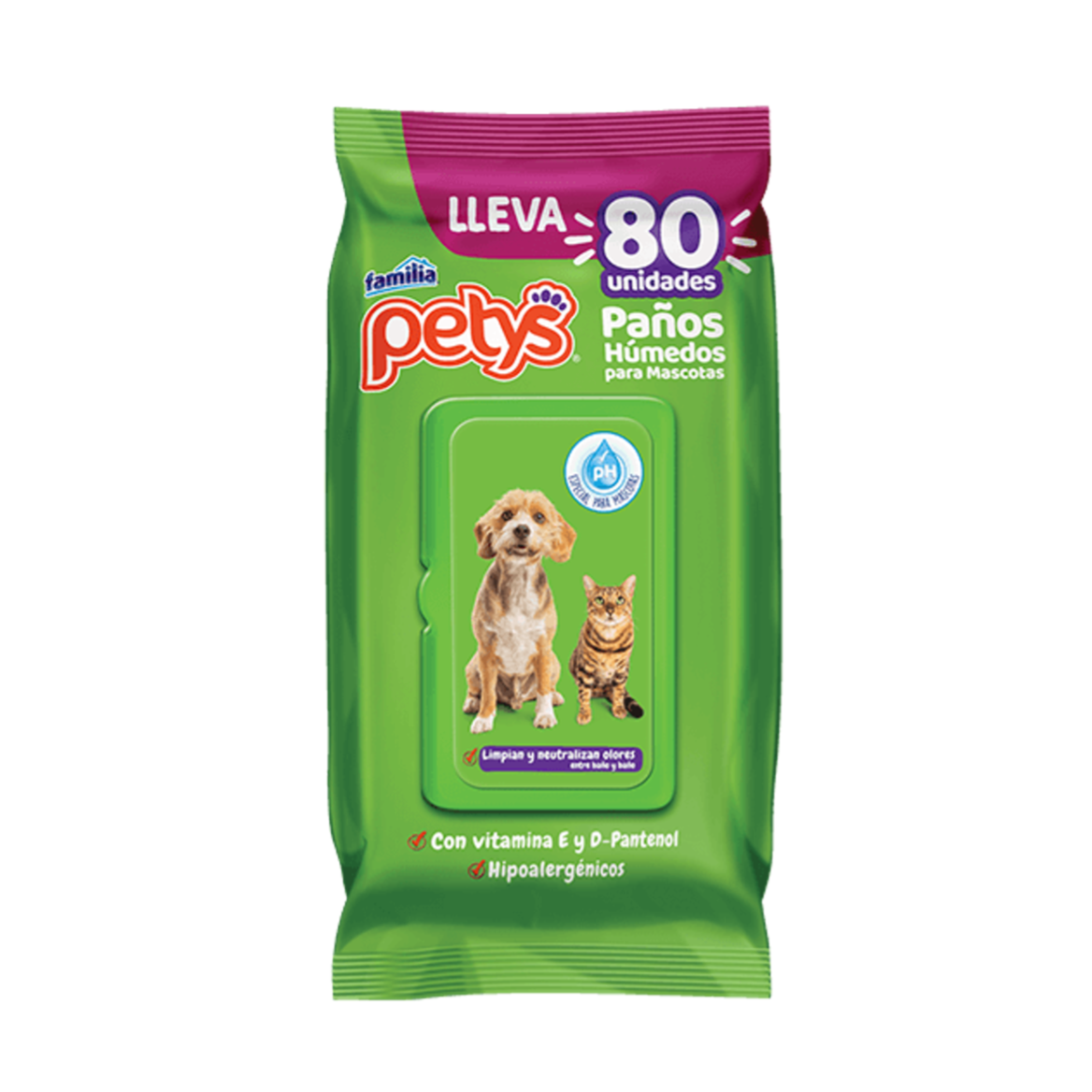 PETYS PAÑOS HUMEDOS PETYS * 80 UNIDADES