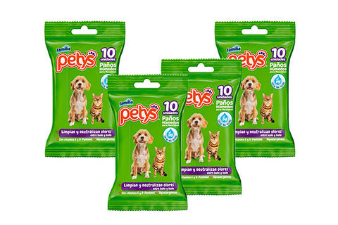 PETYS PAÑOS HUM. PETYS FRAG. RISTRA*4 PORTABLES * 10 UNID.