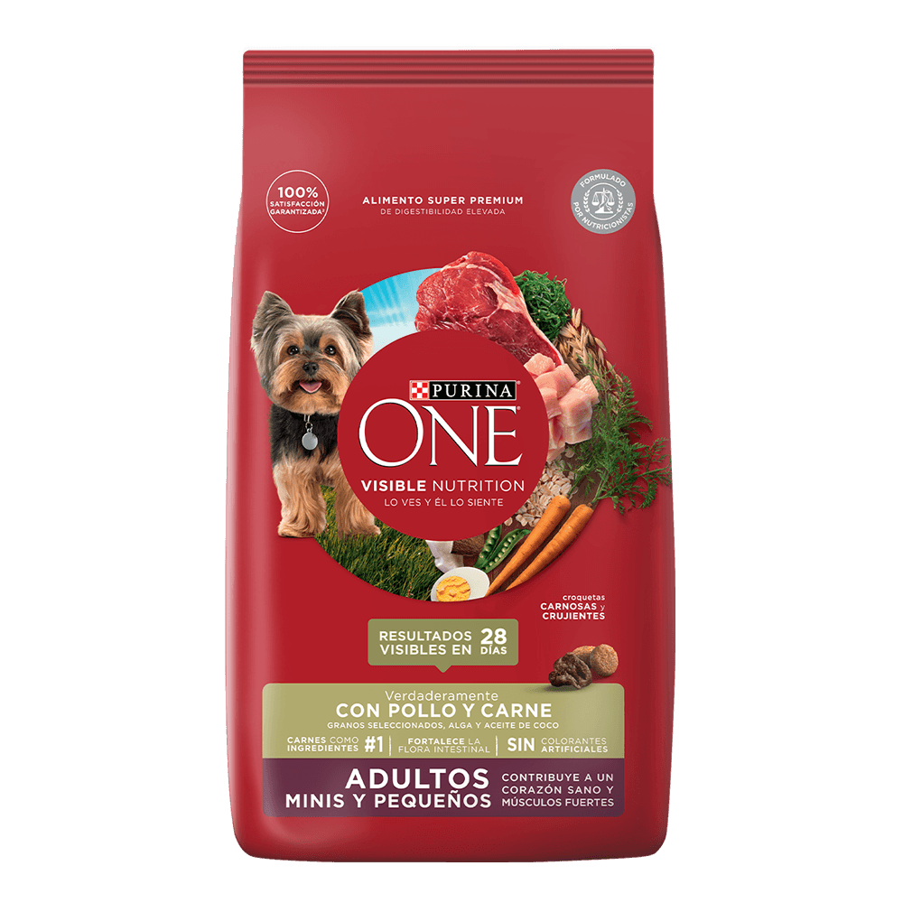 ONE PERROS ADULTOS MINIS Y PEQUEÑOS POLLO Y CARNE 500 GR