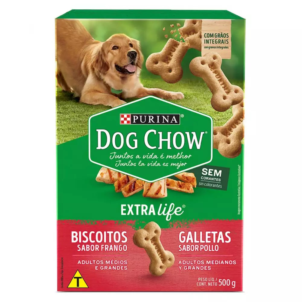 DOG CHOW GALLETAS INTEGRALES ADULTOS MEDIANOS Y GRA 500 GR