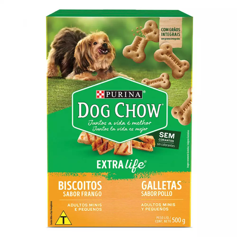 DOG CHOW GALLETAS INTEGRALES ADULTOS MINIS Y PEQUEÑO 500 GR
