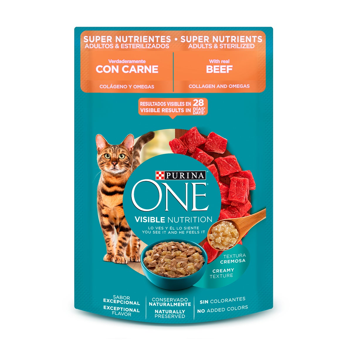 PURINA ONE SUPER NUTRIENTES GATOS ADULTOS Y ESTER 85 GR