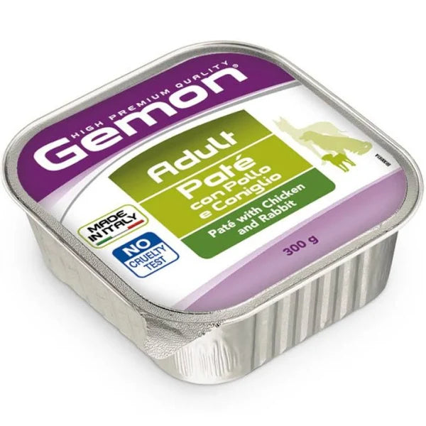 GEMON DOG X300GR /PATE ADULT WITH CHICKEN AND RABBIT
