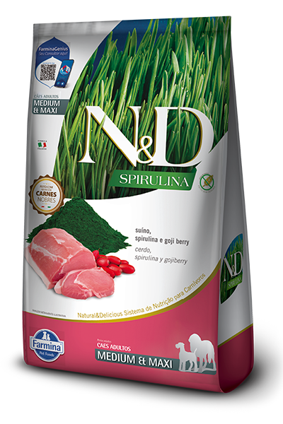 VET LIFE N&D DOG SPIRULINA SUINO ADUL. MED/MAX X 10.1 KG