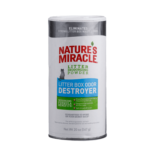 NATURE MIRACLE GATO POLVO DESTRUCTOR DE OLORES CAJA ARENA 20 Oz