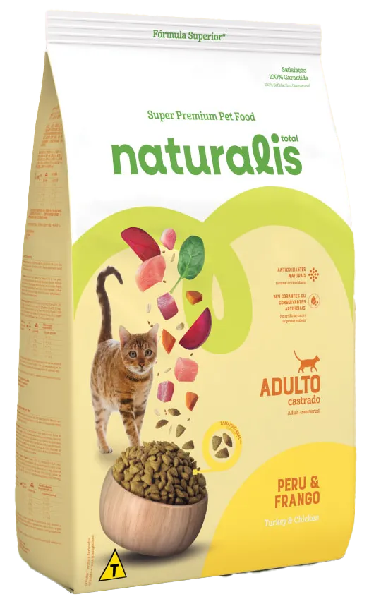 F NATURALIS GATOS CASTRADOS FRANGO E PERU 7,5 KG