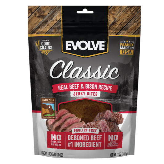 EVOLVE DOG SNACK CLASSIC JERKY BEEF & BISON - 340 gr