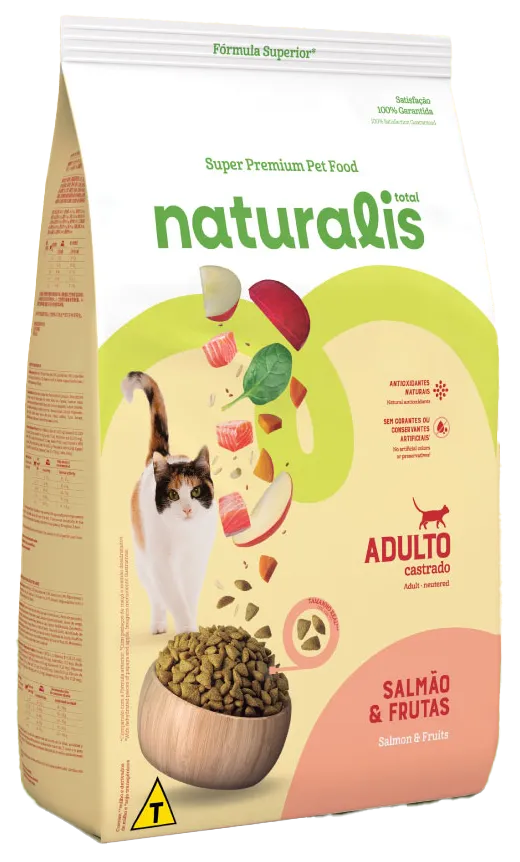 F NATURALIS GATOS CASTRADOS SALMÃO E FRUTAS 7,5 KG