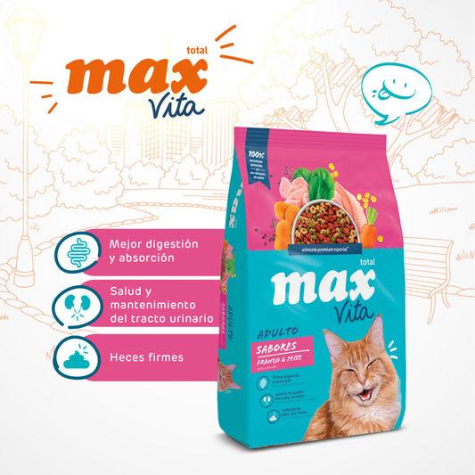 F MAX VITA GATO ADULTO SABORES FRANGO Y PEIXE 3 KG