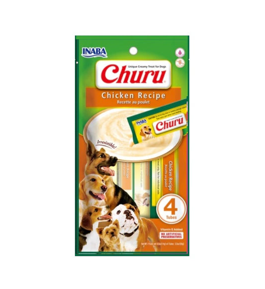 INABA DOG SNACK CHURU 4 PIEZAS - CHICKEN - POLLO 56 GR