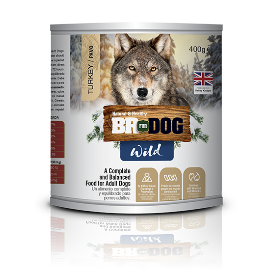 BR FOR DOG WILD (LATA) PAVO 400GR