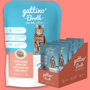 GATTINO BROTH SALMON POUCH X 40 GR