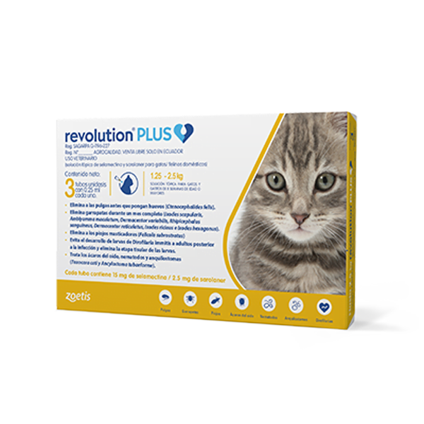 REVOLUTION PLUS 0,25 ml TBX3 (HASTA 2.5 KG)