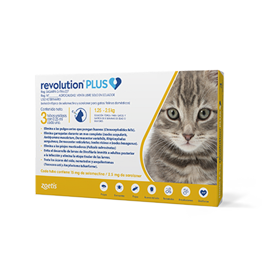 REVOLUTION PLUS 0,25 ml TBX3 (HASTA 2.5 KG)