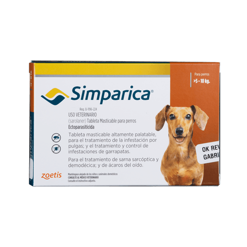 SIMPARICA 20 Mg CAJA 1 TABLETA (5 a 10 kg)