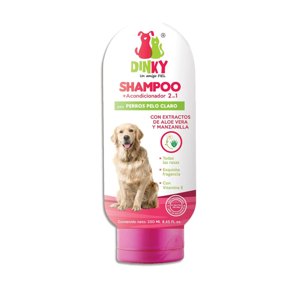 SHAMPOO DINKY PERROS PELO CLARO X 250 ML