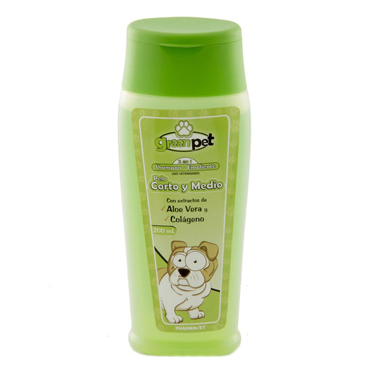 SHAMPOO GREEN PET PELO CORTO Y MEDIO X 200 ML