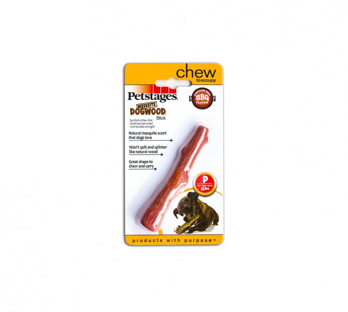 PETSTAGES PERRO DOOGWOOD MESQUITE BBQ PALO MADERA PETITE