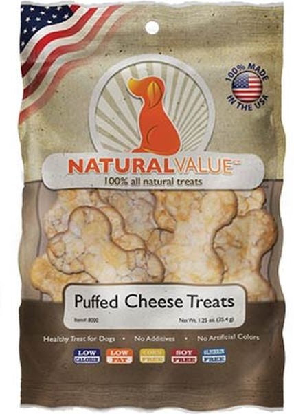 NATURAL VALUE PUFFED CHEESE TREATS X 35.4 GR