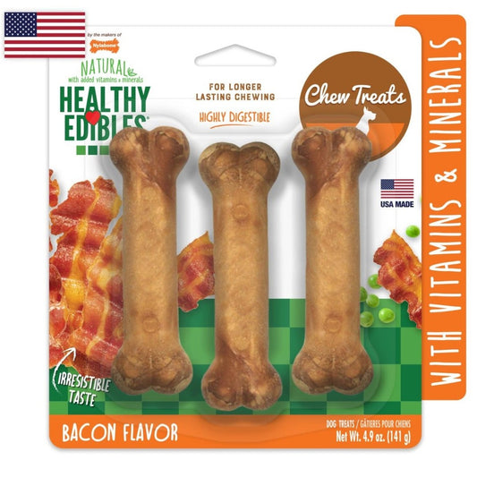 NYLABONE HE DOG SNACK LONGER LASTING BACON 3 UNDS REGULAR 141 GR