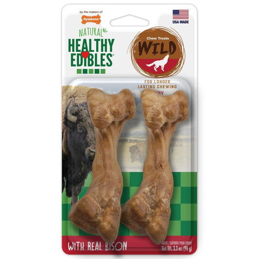 NYLABONE HE DOG SNACK WILD HUESO BISONTE 2 UNDS 96 GR