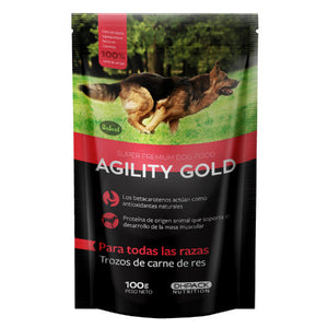 AGILITY GOLD EN TROZOS DE CARNE DE RES X 100 GR