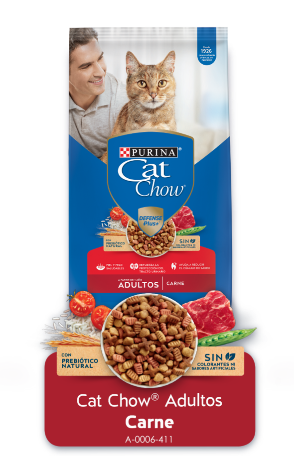 CAT CHOW ADULTO CARNE  PREBIOTICOS 500 GR