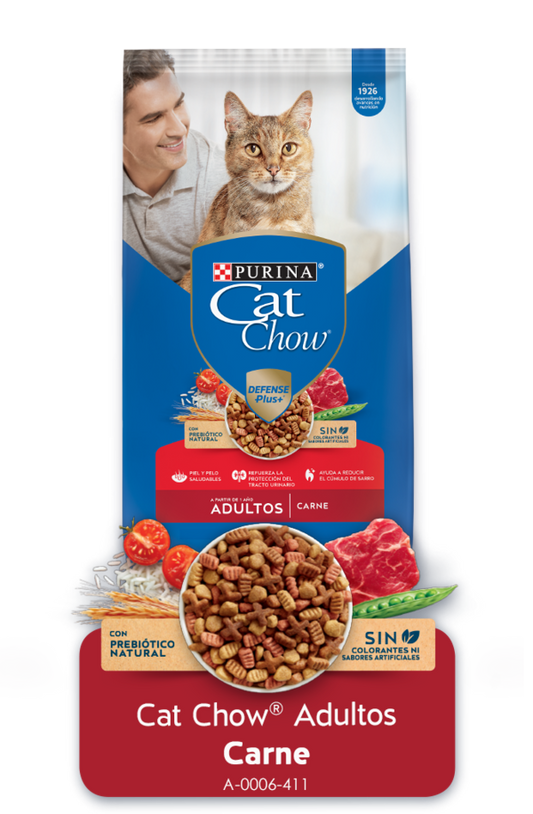 CAT CHOW ADULTO CARNE  PREBIOTICOS 500 GR