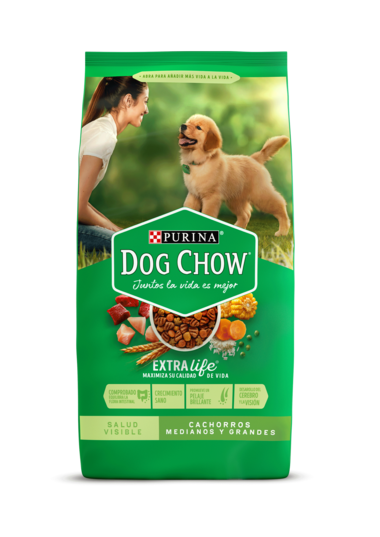 DOG CHOW SALUD VISIBLE CACHORROS  MEDIANOS Y GRANDES 350 G