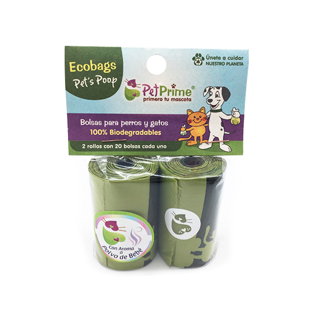 PET PRIME ECOBAGS PET'S POOP 2 ROLLOS * 20 BOLSAS