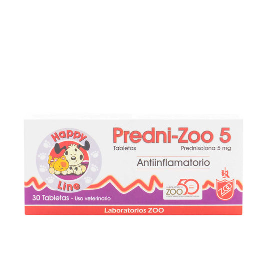 PREDNI ZOO 5 MG 30 TABLETAS