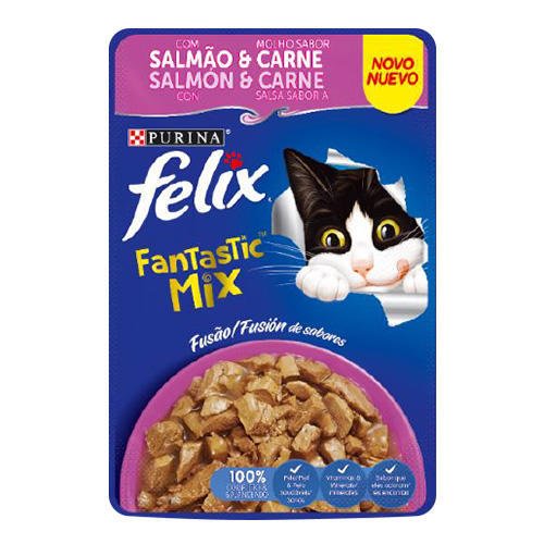 FELIX FANTASTIC MIX SALMÓN CARNE 85 GR