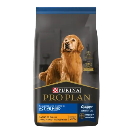 PRO PLAN ADULTO ACTIVE MIND RAZA MEDIANAS Y GRANDES 13 KG