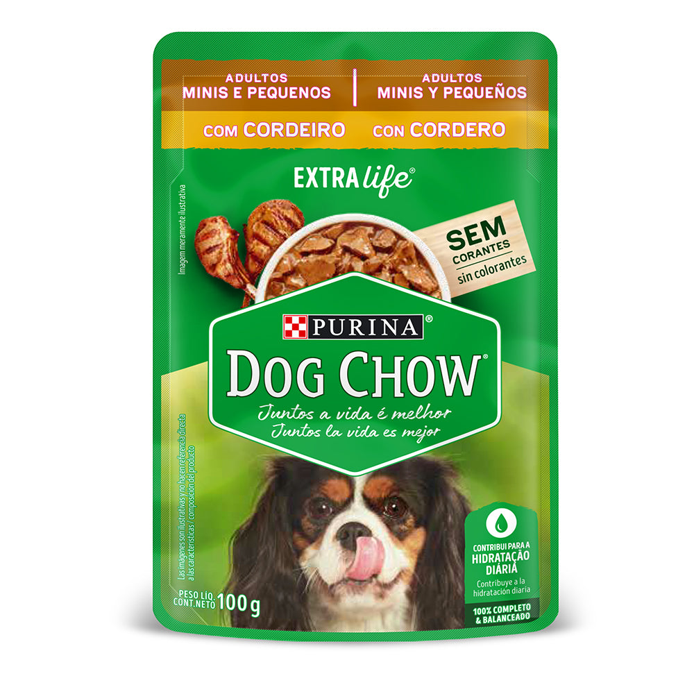 DOG CHOW ADULTOS MINIS Y PEQUEÑOS CON CORDERO 100 GR
