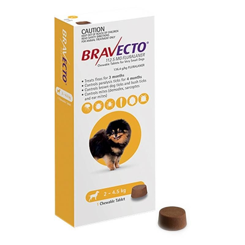 BRAVECTO 112.5 MG 1 TAB  2 KG-4.5 KG