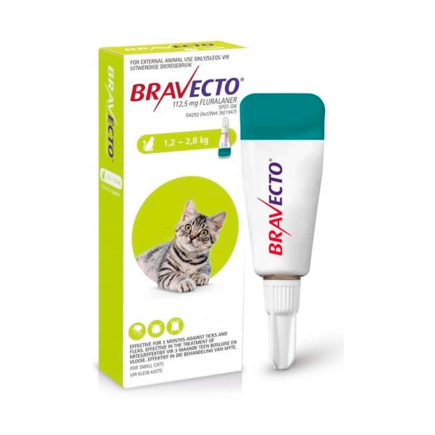 BRAVECTO SPOT ON CAT 112,5 MG (1,2-2,8 KG) X 1 DS