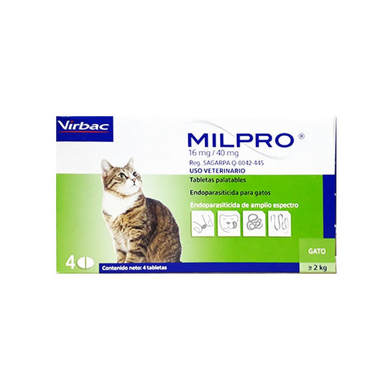 MILPRO 16MG/40/ X 4 TABLETAS