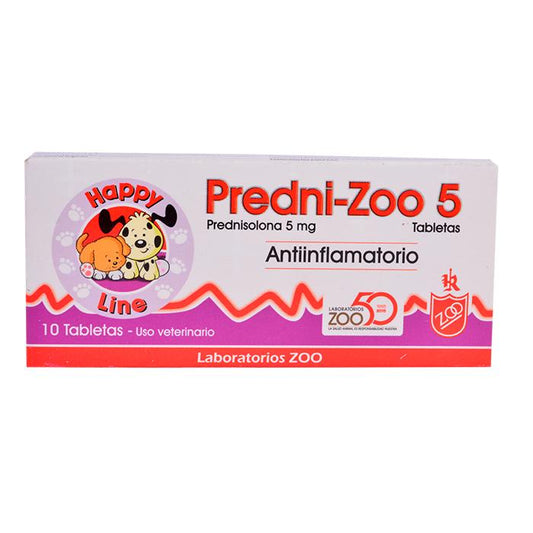 PREDNI ZOO 5 MG 10 TABLETAS